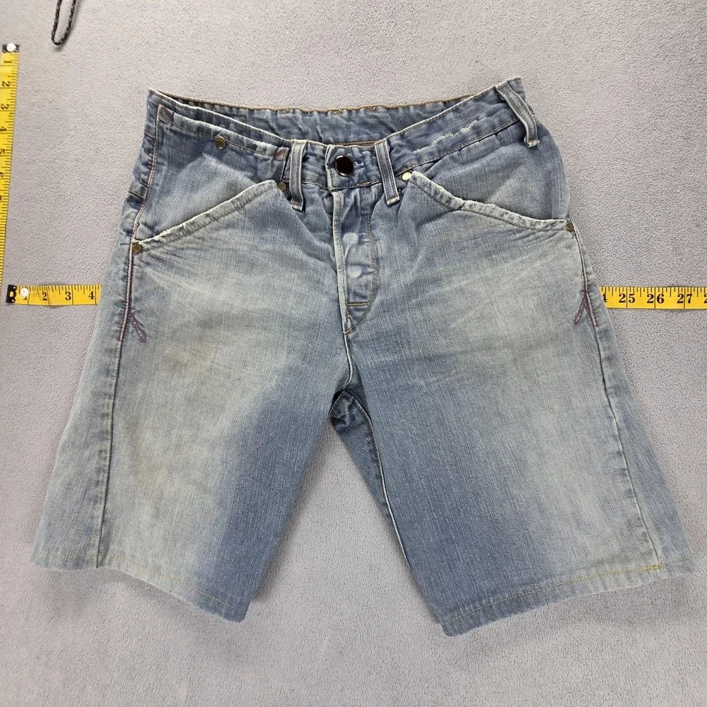 Vintage Levis Engineered Shorts Mens 28 Blue Denim Light Wash 9